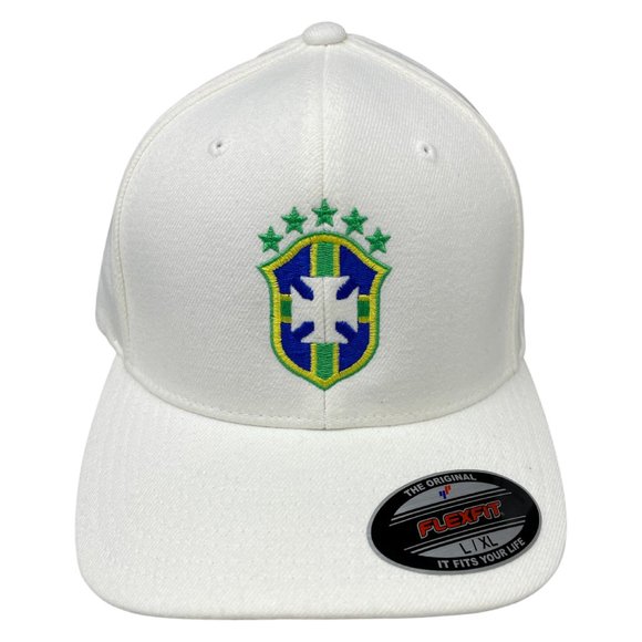 Brazil Futbol National Soccer Team Fitted Cap Brasil World Cup Hat L/XL - Picture 1 of 2